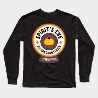 Spirit's Eve Festival Event | Golden Pumpkin | Orange, Cream and Black | Cozy Indie Video Game | Stardew Valley Merch Long Sleeve T-Shirt